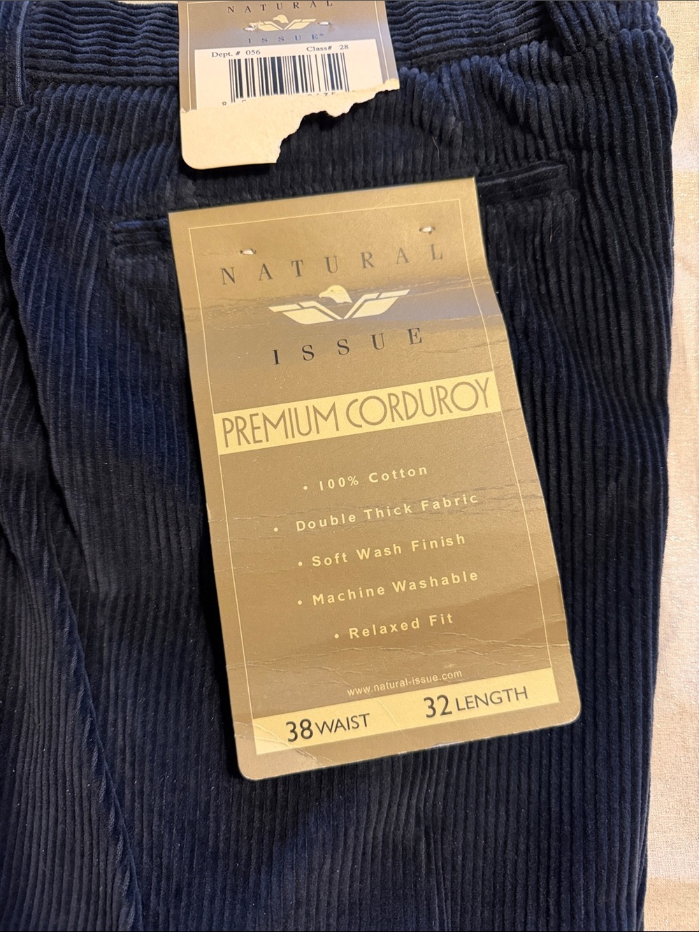 Natural Issue Men’s Premium Corduroy Pants — Navy